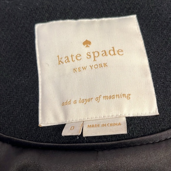 Kate Spade Black Wool Double Breasted Pea Coat size 0 - Picture 2 of 16